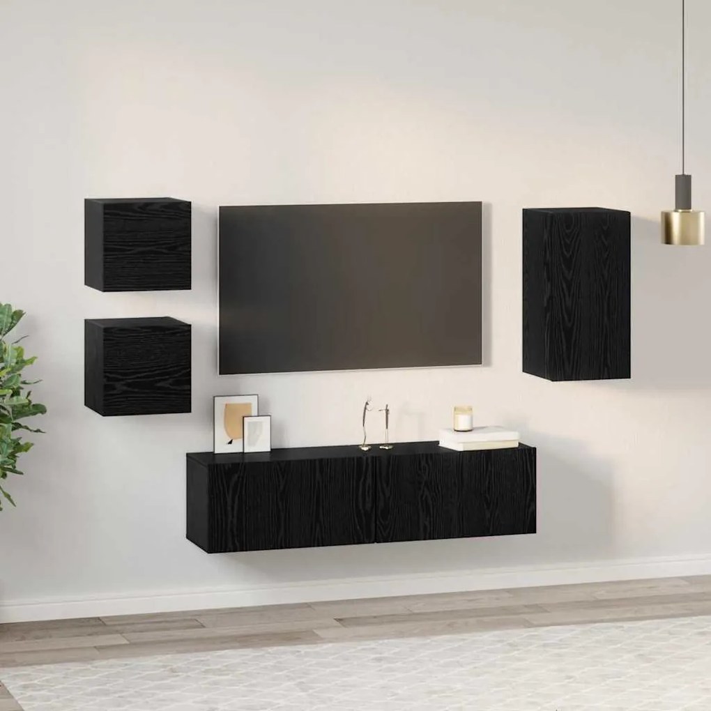 TV szekrény garnitúra 5 pcs Musta tammi 160 x 30 x 30.5 cm