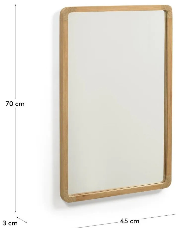 Fali tükör tömörfa kerettel 45x70 cm Shamel – Kave Home
