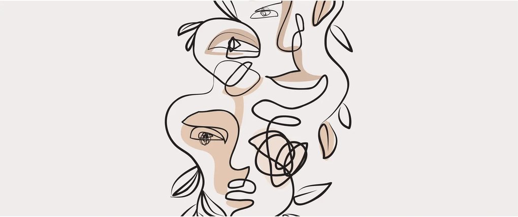 Kép - Line art arckezelés (120x50 cm)