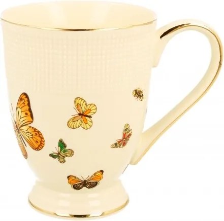 Bögre Finom Ekrü Pillangó Talp 400ML Elegáns Porcelán