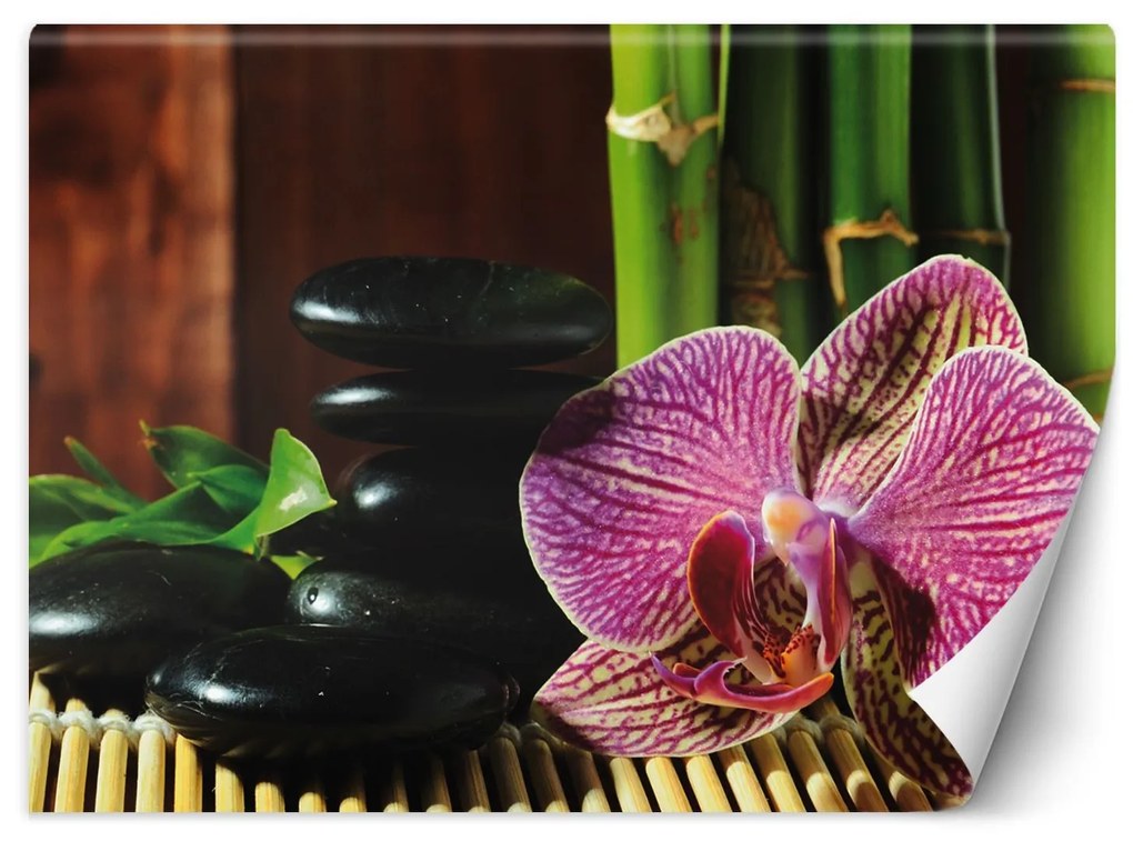Gario Fotótapéta Orchidea, zen kövek és bambusz Anyag: Vlies, Méret: 100 x 70 cm