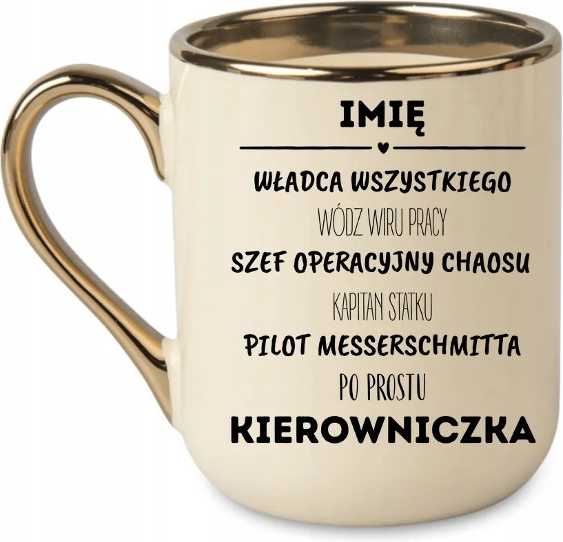 Elegáns bögre Mindenség hatalma főnök vezető név 330 Krém