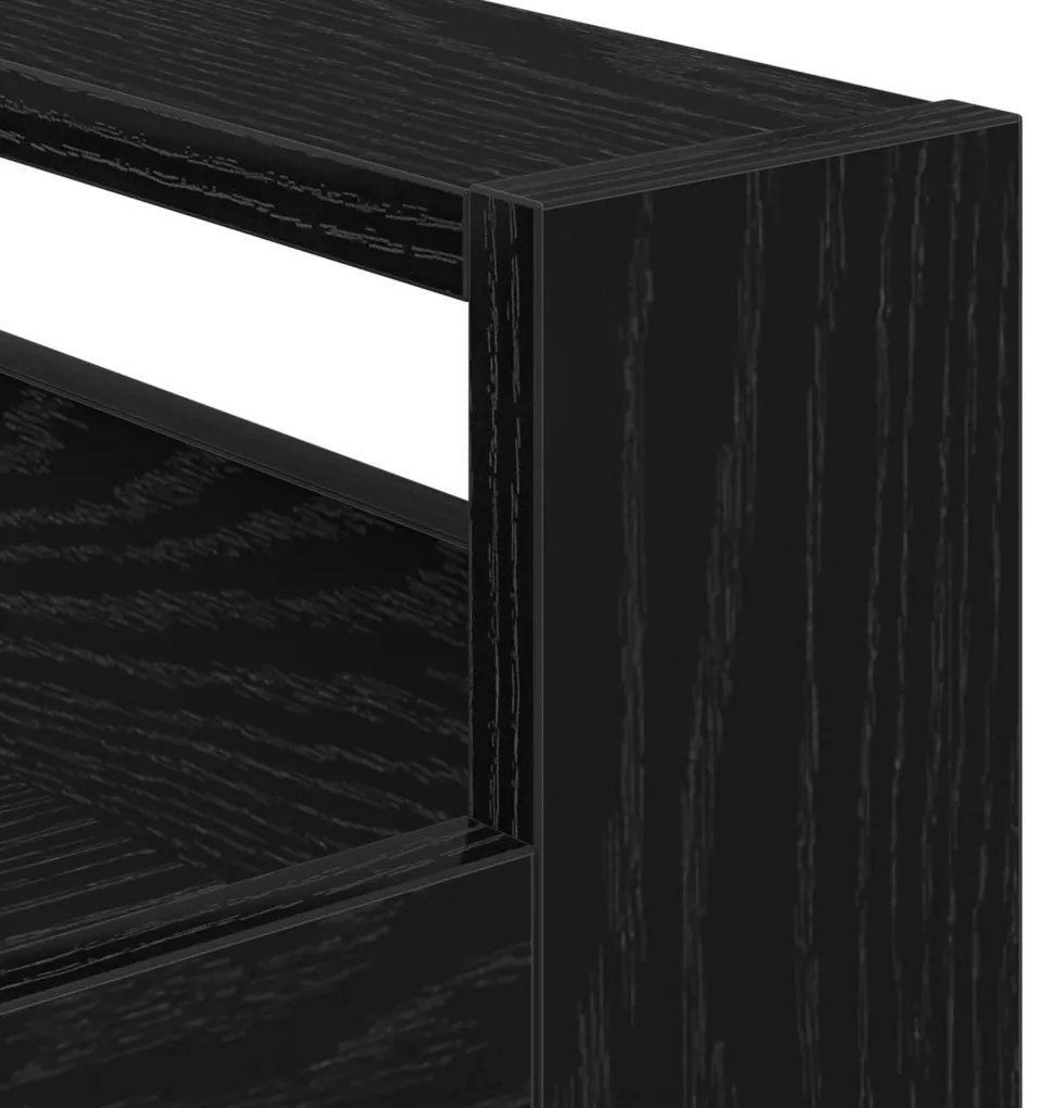 Konyhai Kocsi Fekete Tölgy 60x45x80 cm Mérnöki Fa