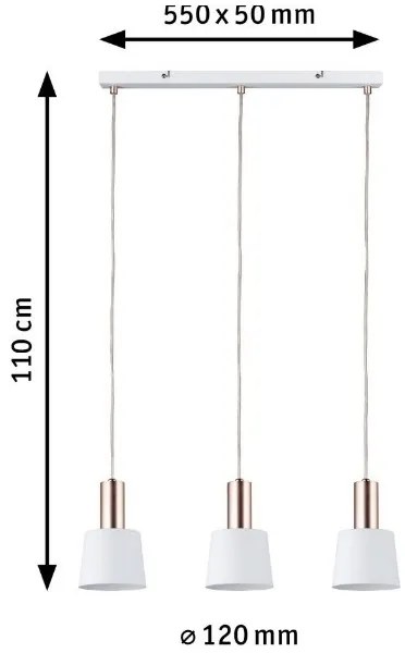 Paulmann 79657 - 3xE14/20W Csillár zsinóron NEORDIC HALDAR 230V