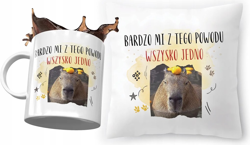 Kapibara párna bögre szett Ajándék fényképes nyomtatással