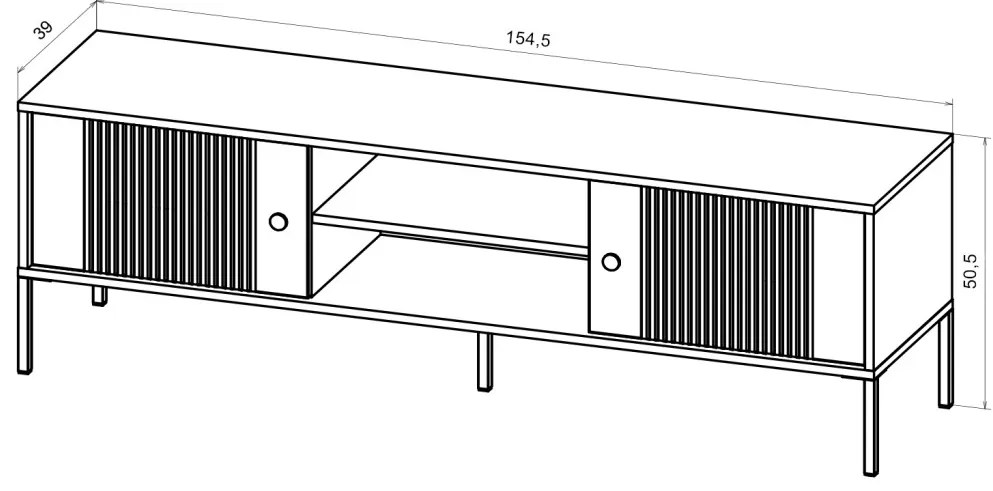 Tv Állvány Zöld/Arany Színben. ISEO IS01. 155 cm.