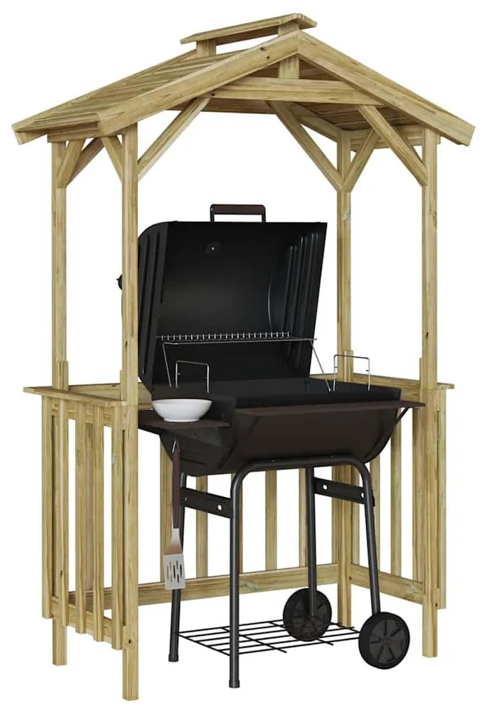Grillsátor Barna 133.5 x 63 x 200 cm Impregnál szőke fenyő