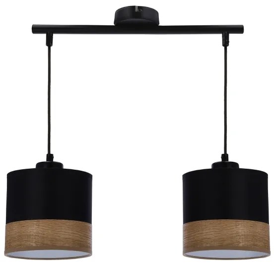 Csillár zsinóron PORTO 2xE27/60W/230V fekete/barna