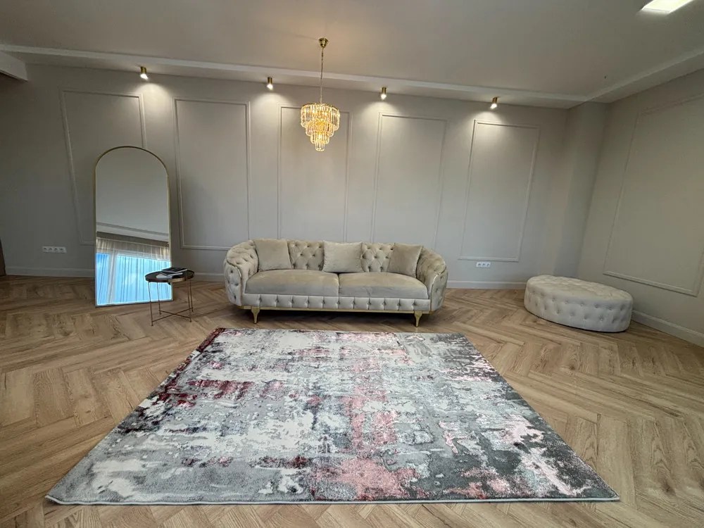 Sunset szürke-rózsaszín design szőnyeg 240x330