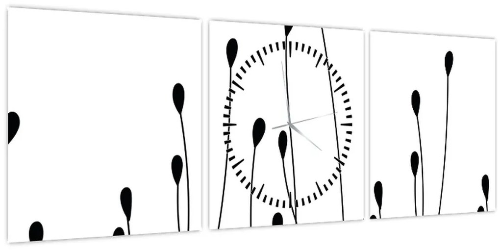 Kép - Grafikus rét N⁰1 (órával) (90x30 cm)