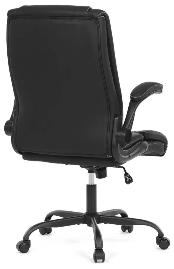 Scaun pivotant de birou negru Eco piele tapițată KA-Y344