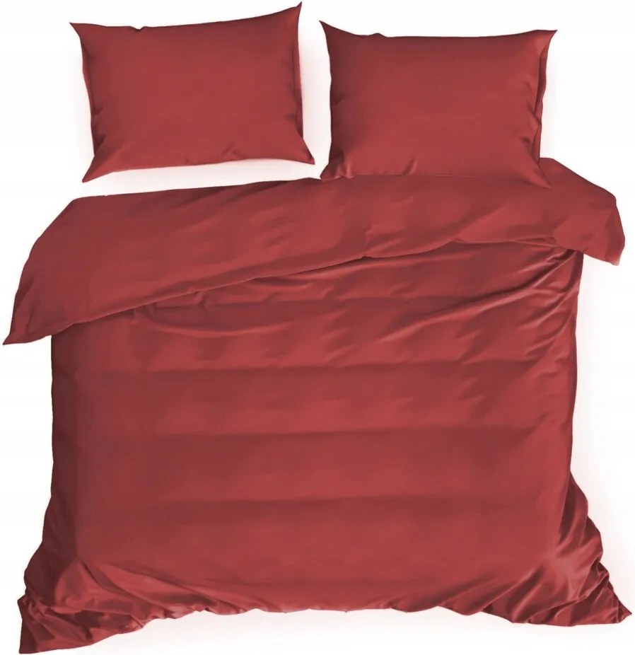 Ágyneműhuzat 220X200 pamut-szatén sima piros