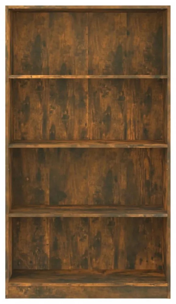 4 szintes füstös tölgy színű fa könyvszekrény 80 x 24 x 142 cm