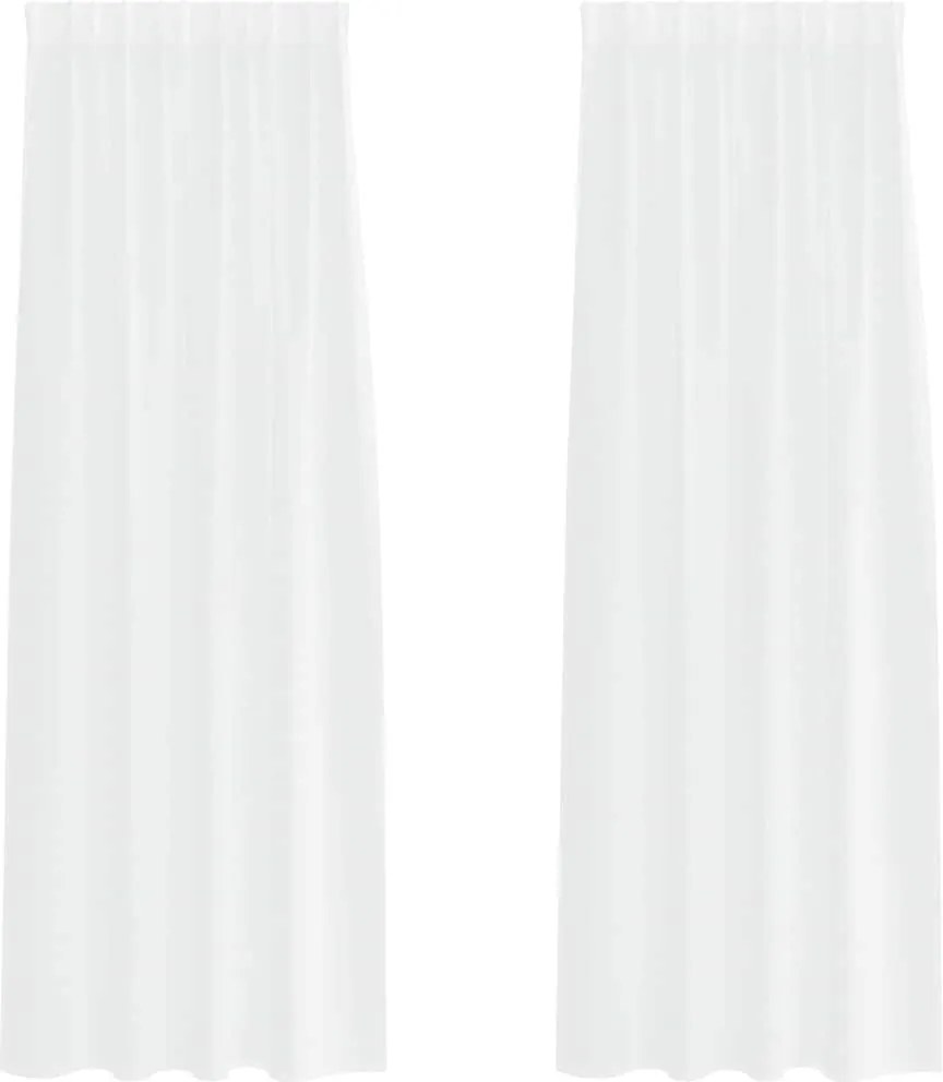 vidaXL Voile Függöny függönyökkel 2 pcs Fehér 245 x 140 cm Poliészter