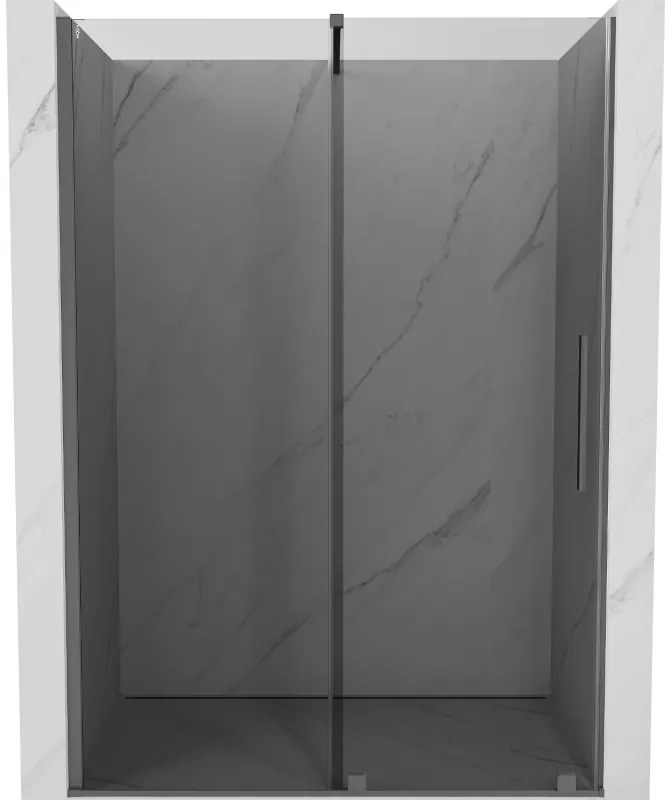 Mexen Velar, tolózuhanyajtó nyitáshoz 140 cm, 8 mm szürke üveg, polírozott grafit, 871-140-000-41-95