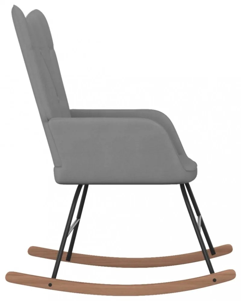 vidaXL sötétszürke szövet hintaszék lábtartóval