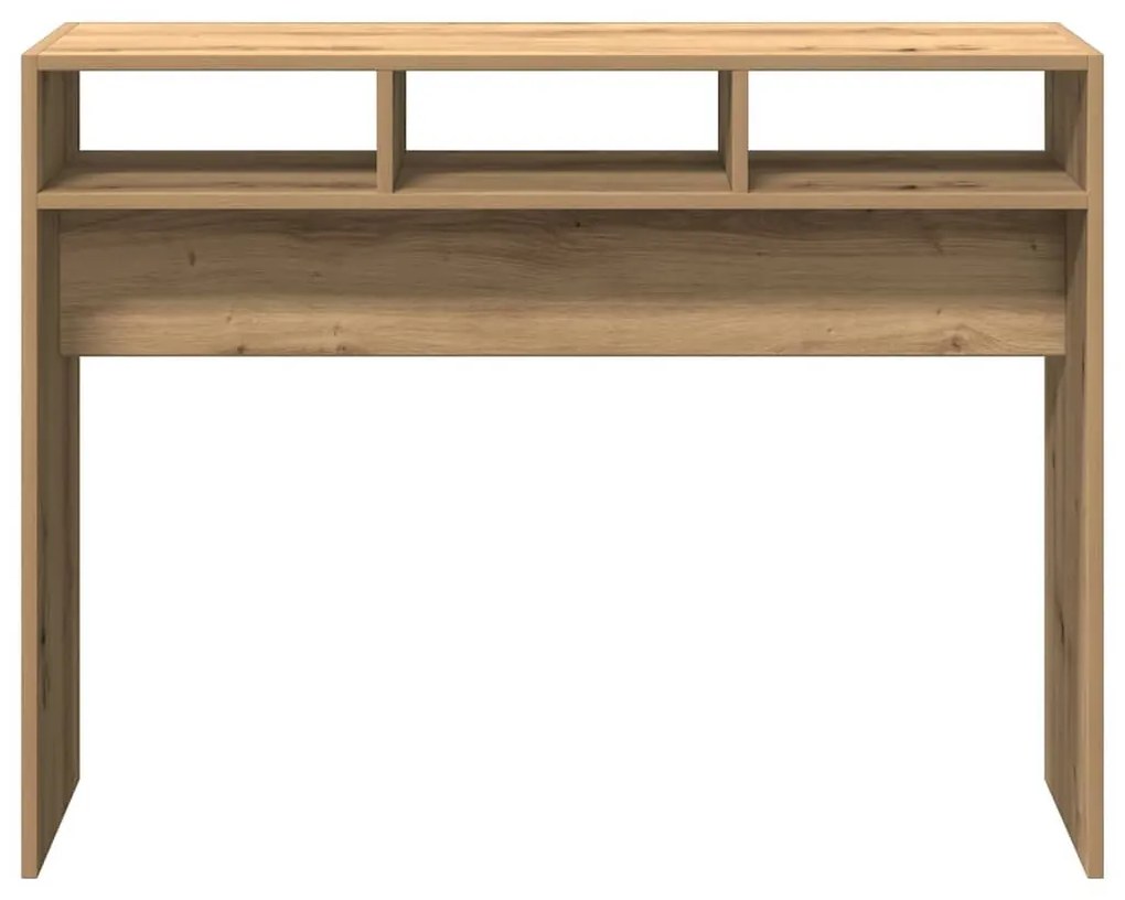 kézműves tölgy színű szerelt fa dohányzóasztal 105x30x80 cm
