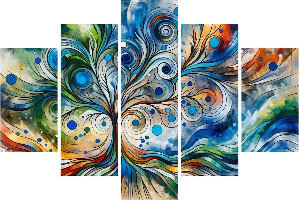 Kép – Színes energikus fa (150x105 cm)