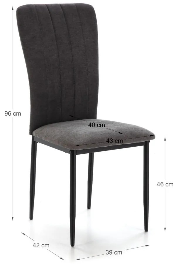 Fekete étkezőszék szett 4 db-os Holly – Marckeric