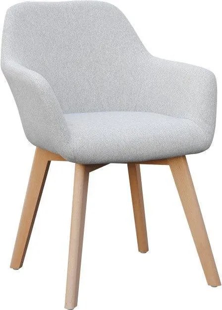 Dizájnos fotel, világosszürke/bükk, CLORIN NEW