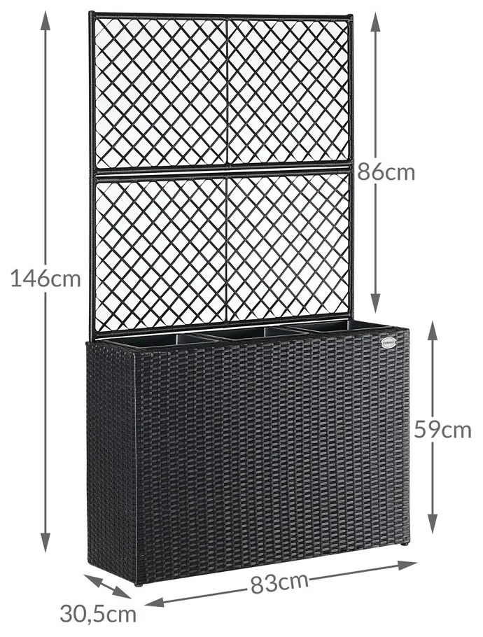 Casaria® Virág box fonott betéttel - fekete