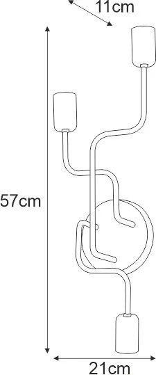 KAJA K-4046 PEKA Fehér Színű Fali Lámpa 3xE27 15W IP20