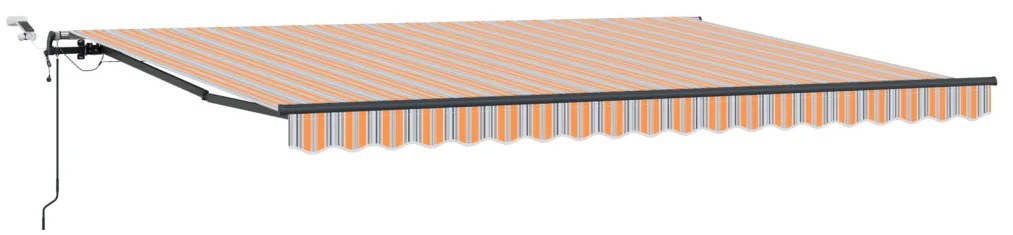 Automatikus Behúzható Napernyő LED Színes Csíkkal 450x300 cm