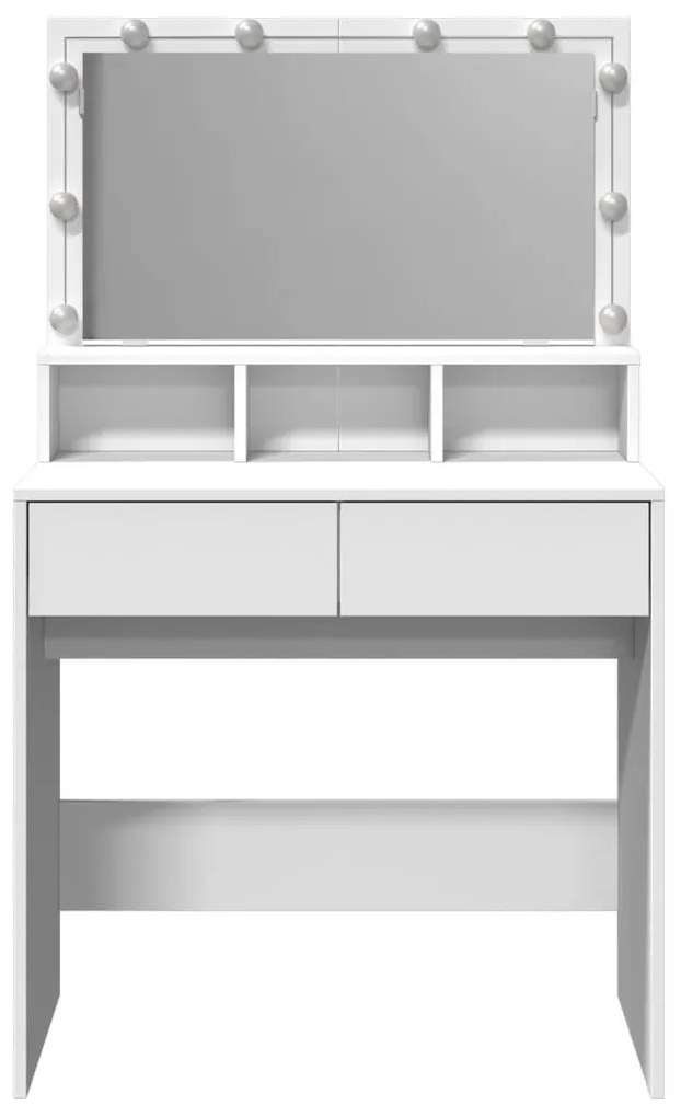 fehér fésülködőasztal LED-del 80 x 41 x 134,5 cm