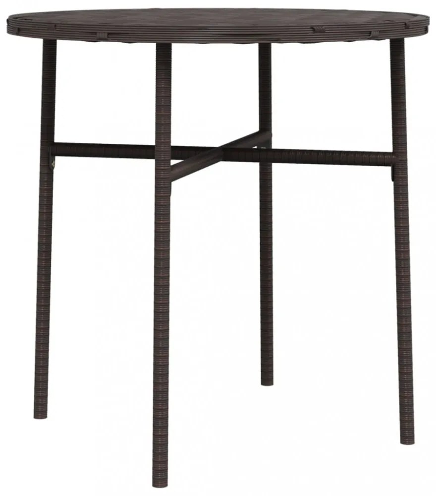 barna polyrattan teázóasztal 45 cm