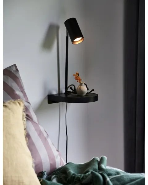 Nordlux - CODY fali lámpa polccal 1xGU10/15W/230V fekete