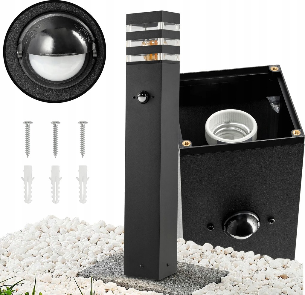 LED-es Álló Kerti Lámpa Mozgásérzékelővel 60cm Izzóhoz Vízálló