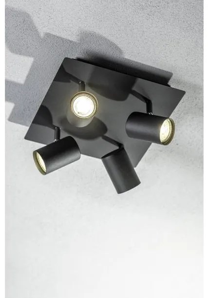 Lámpa Mennyezeti lámpatest VENETO, IP20, max. 20W, 4 x GU10, kör/négyzet, fekete