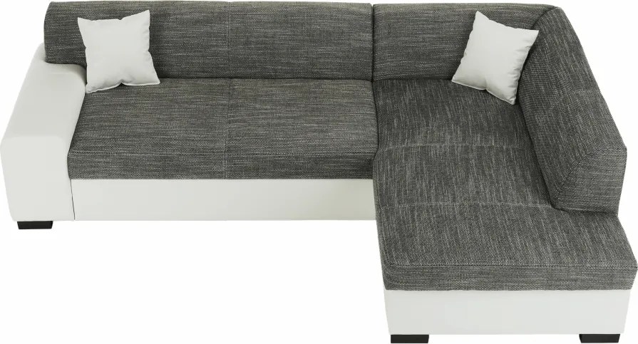 Ülőgarnitúra, fehér/szürke melír, jobbos, MINERVA