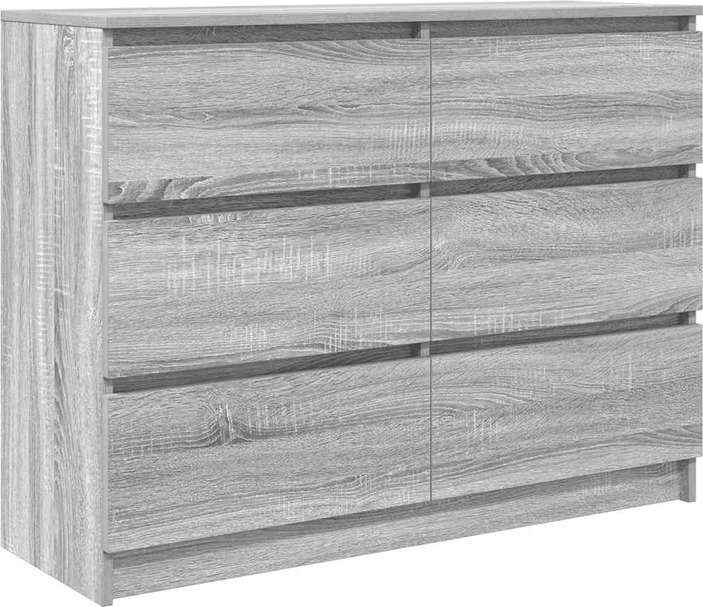 vidaXL szürke sonoma színű szerelt fa tálalószekrény 100x35x76 cm