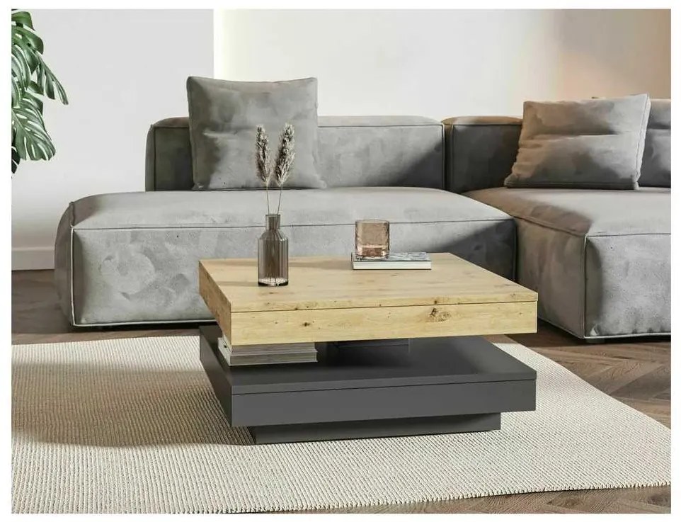 Peoria dohányzóasztal, artisan tölgy / antracit