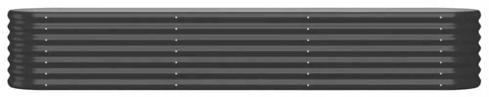 antracitszürke horganyzott acél kerti magaságyás 224x40x36 cm