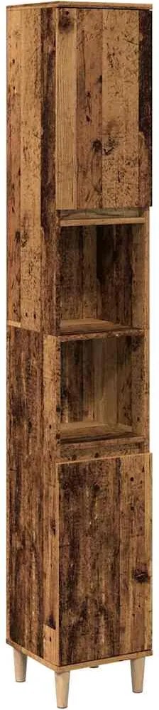 vidaXL antik fa színű szerelt fa fürdőszobaszekrény 30 x 30 x 190 cm