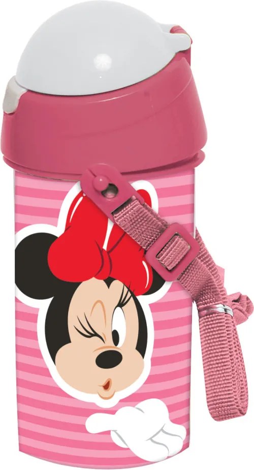 Disney Minnie Wink műanyag szívószálas kulacs akasztóval 500 ml