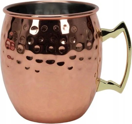 Réz Bevonatú Bögre Füllel 500 ml Kalapált Ivópohár