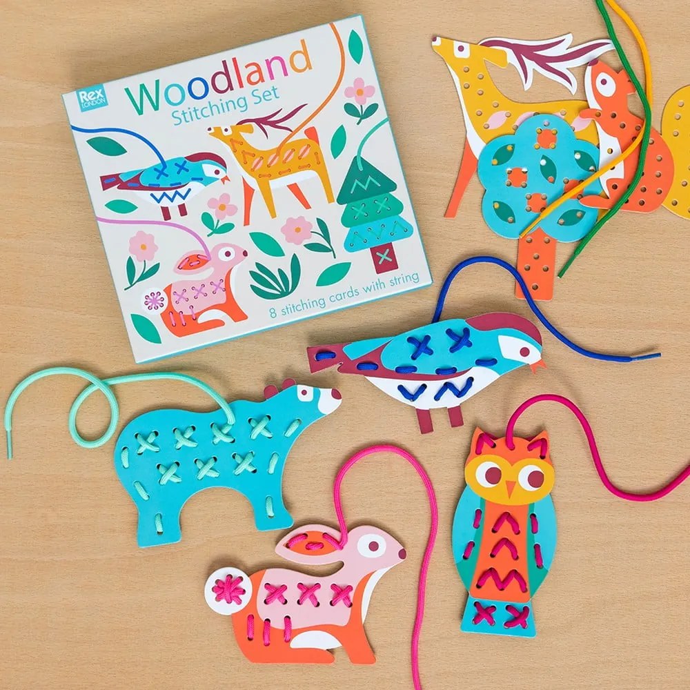 Kreatív készlet Stitching set Woodland – Rex London