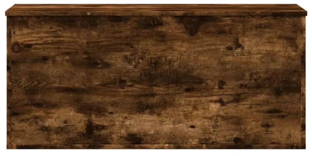 füstös tölgy színű szerelt fa tárolóláda 100x42x46 cm