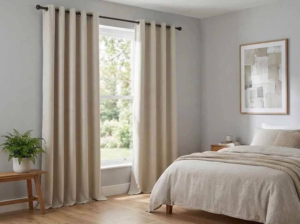 Fehér-krémszínű OXFORD függöny 140x270 cm Felfüggesztés: Hullámos sínszalag