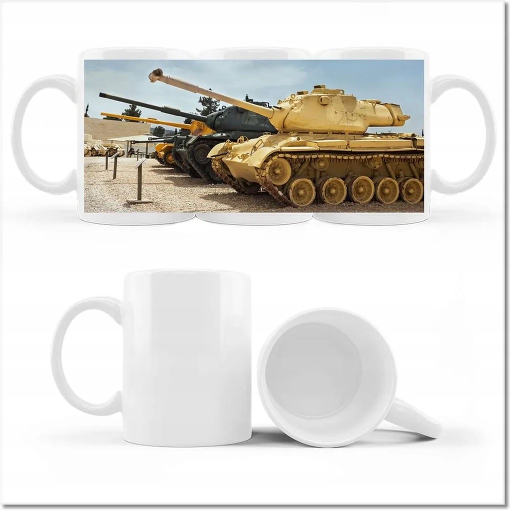 Nyomott mintás bögre Antik páncélozott tankok