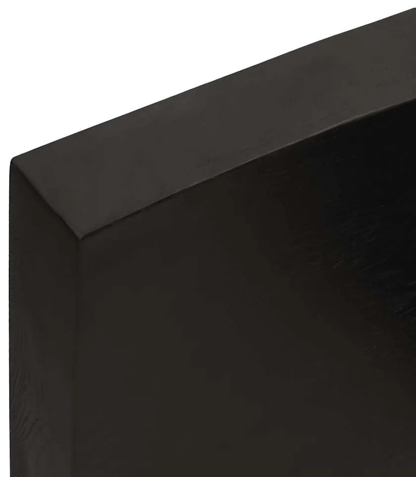 sötétbarna kezelt tömör fa fürdőszobai pult 120x40x(2-6) cm