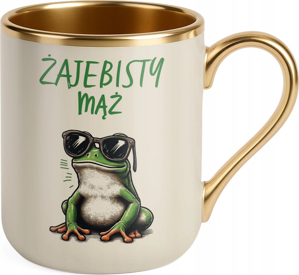 Prémium Bögre Arany Ekrü Békás Férj Férfi Valentin-nap Ajándék