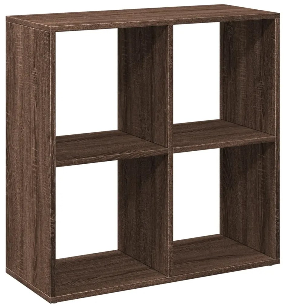 barna tölgy szerelt fa elválasztó könyvespolc 69,5x29x69,5 cm