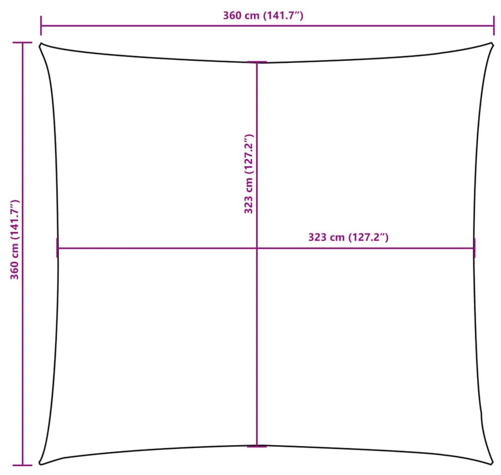 kék négyzet alakú oxford-szövet napvitorla 3,6 x 3,6 m