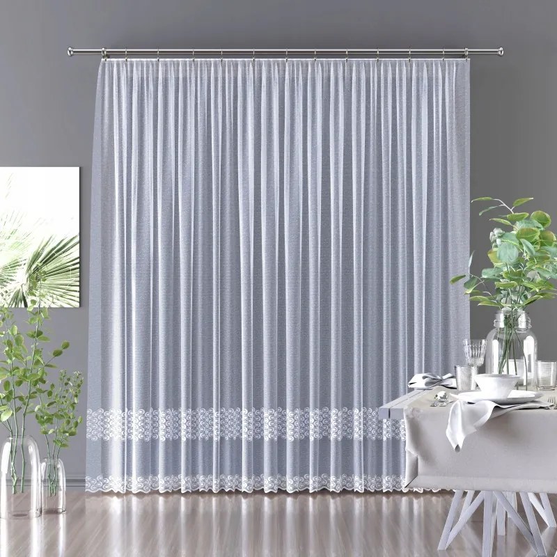 Gyönyörű finom jacquard függöny fehér 180 cm magas Gralena 628128