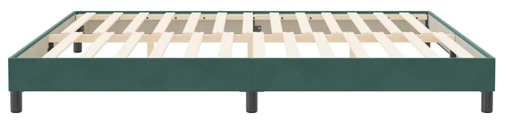 sötétzöld bársony rugós ágy matrac nélkül 200x210 cm