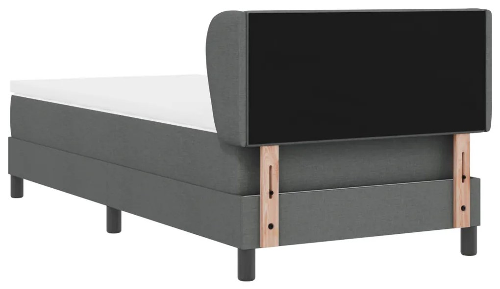 Boxspring Ágy Matrac Készült Sötétszürke Színben, 90x190 cm, Szövet